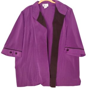 Elegant Purple Blazer with Black Trim